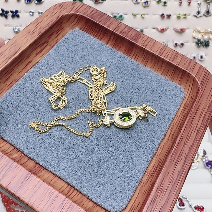 A透辉石吊坠银S925镶嵌446