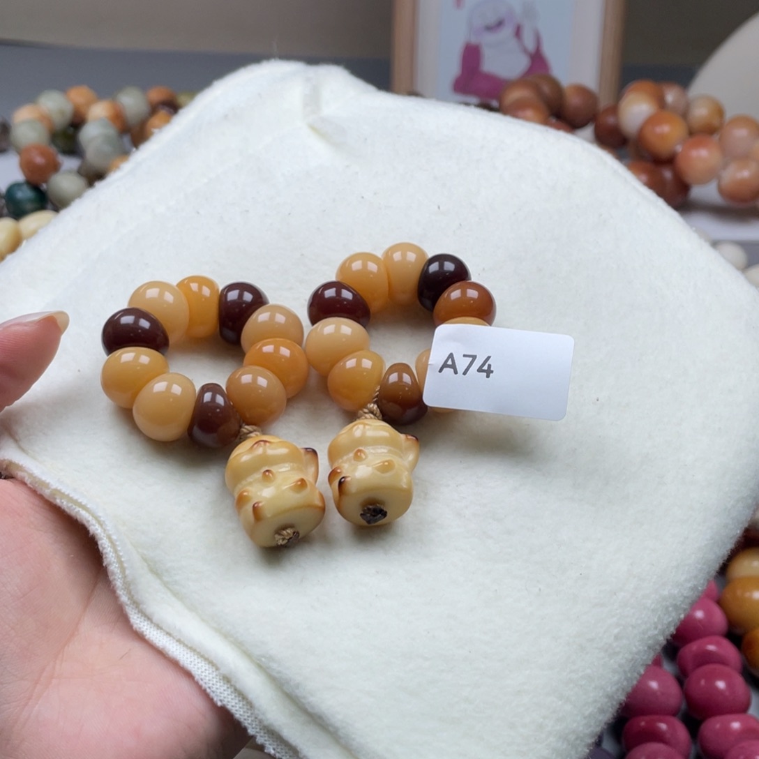 吊坠菩提根/象牙果A74蒜瓣手捻14mm一串通货随机