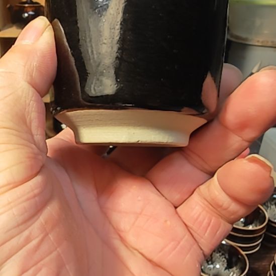 天然老黑釉斗笠盏盏