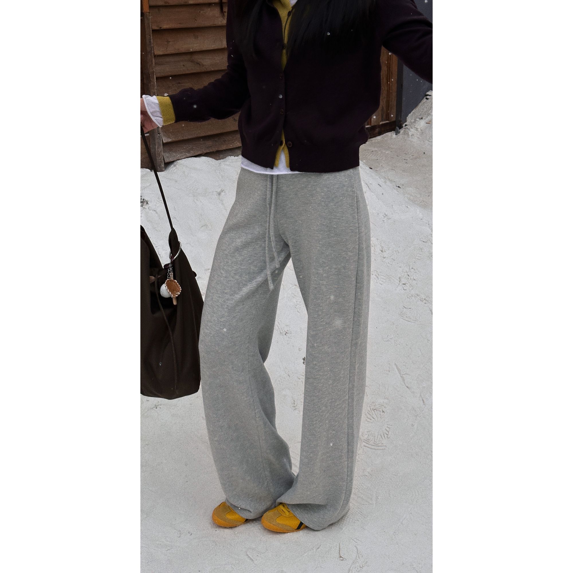 【星期三】高腰垂感休闲直筒微阔卫裤Y242