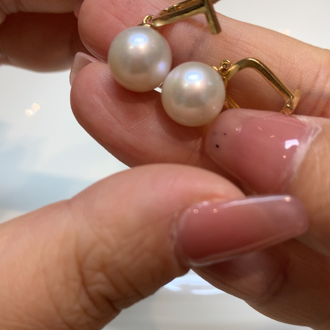 淡水珍珠耳饰银S925镶嵌