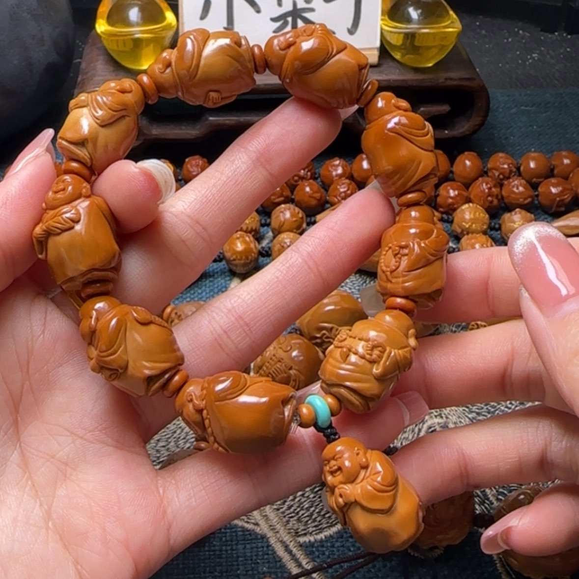 【闪购商品】橄榄核手串站立十小弥勒