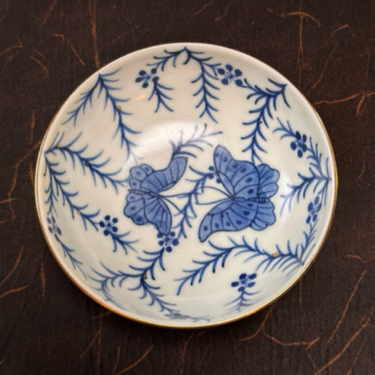 【雨溪山房】青花描金蝶舞韵味普洱杯茶杯