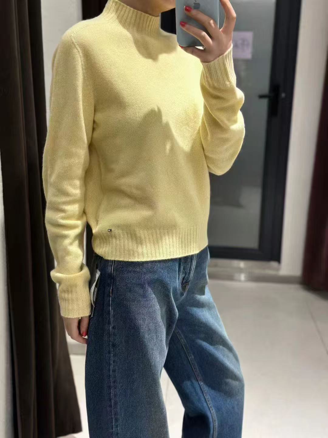 简约基础半高领舒适百搭针织毛衣F4253