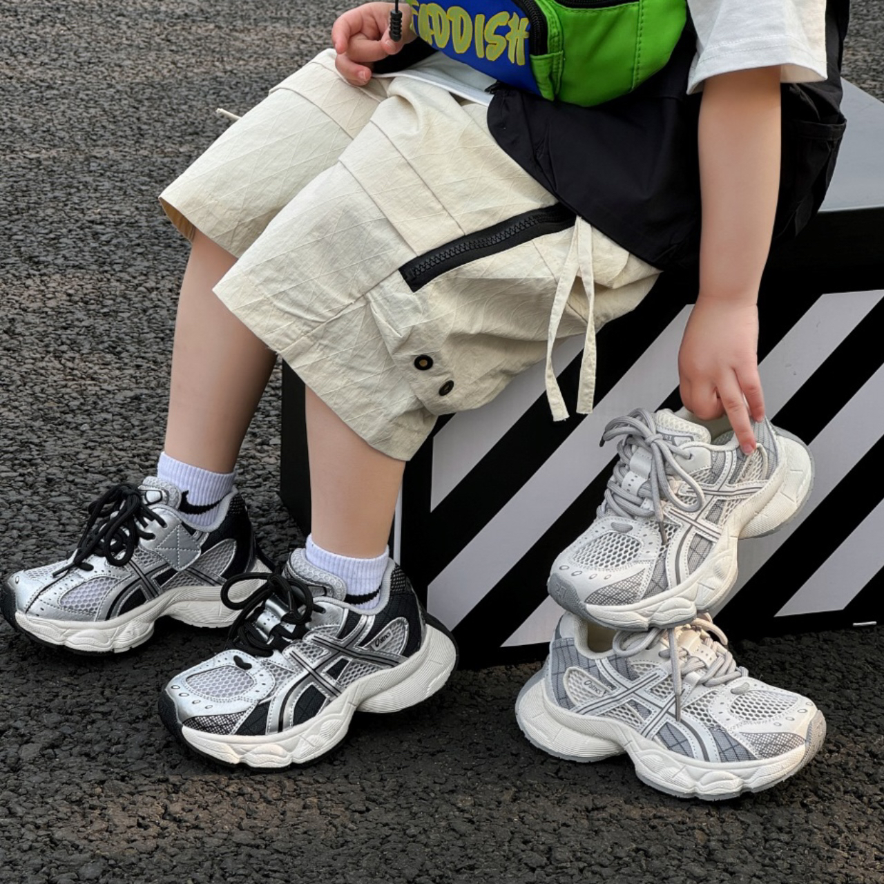 儿童炸街老爹鞋2025夏季新款男童透气运动鞋网鞋单网女童跑步鞋子