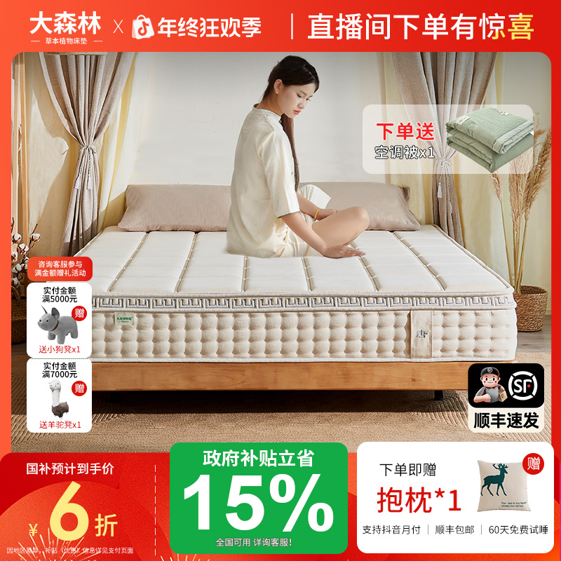 大森林【国潮旗舰】卧室家用床垫子护脊护腰适中偏硬透气棕榈床垫