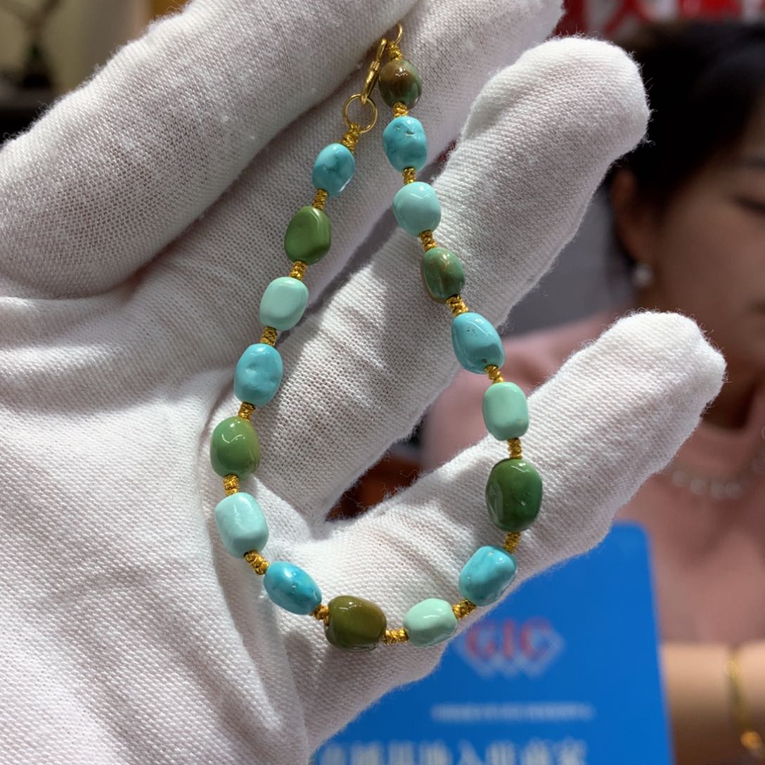 绿松石单圈银S925镶嵌