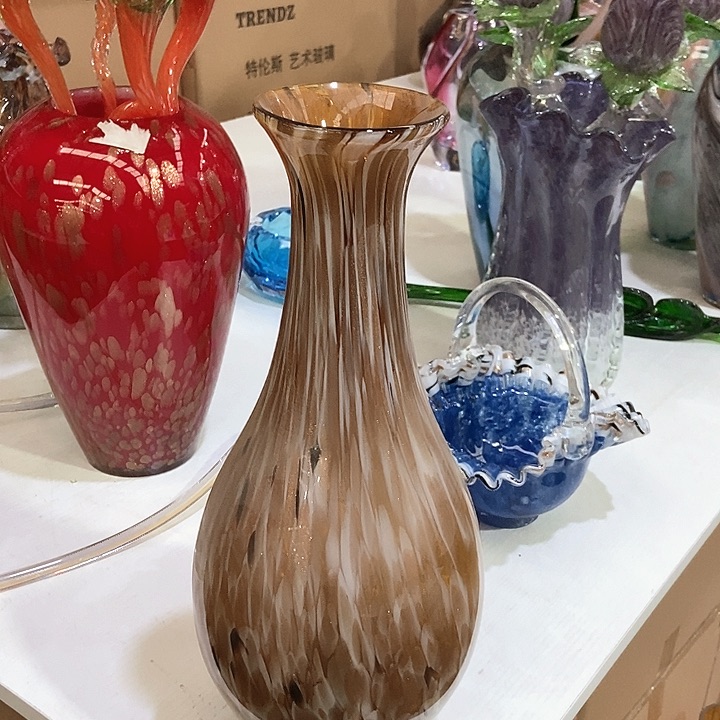 琉璃琉璃花瓶高40口5