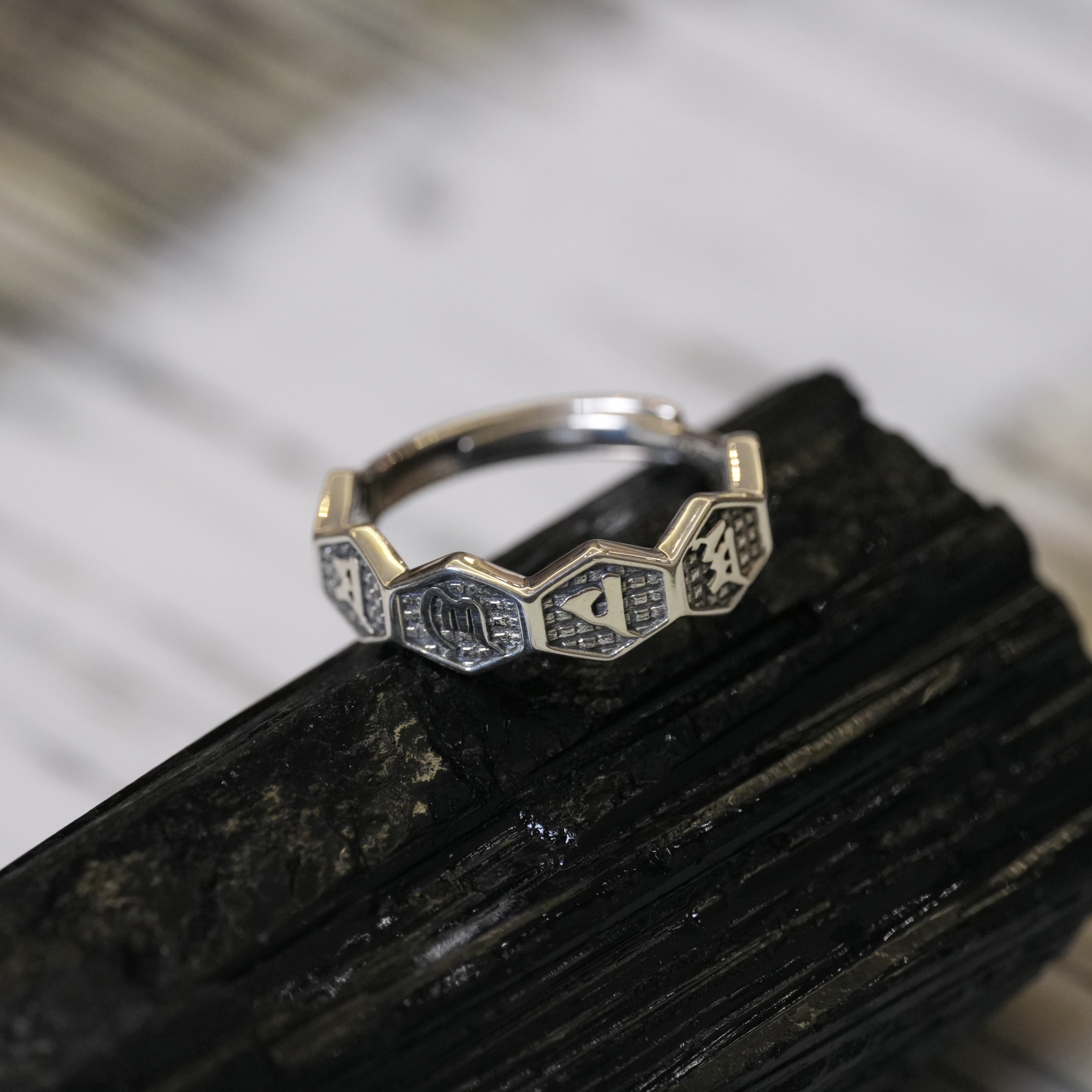 925银戒指 【顺遂戒】手工雕刻六字箴言开口戒 平安顺遂护佑 陆叁人