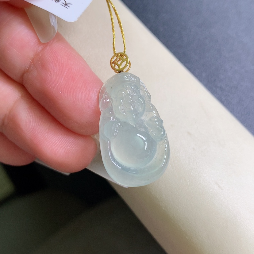 【闪购商品】翡翠颈饰18K金镶嵌财神