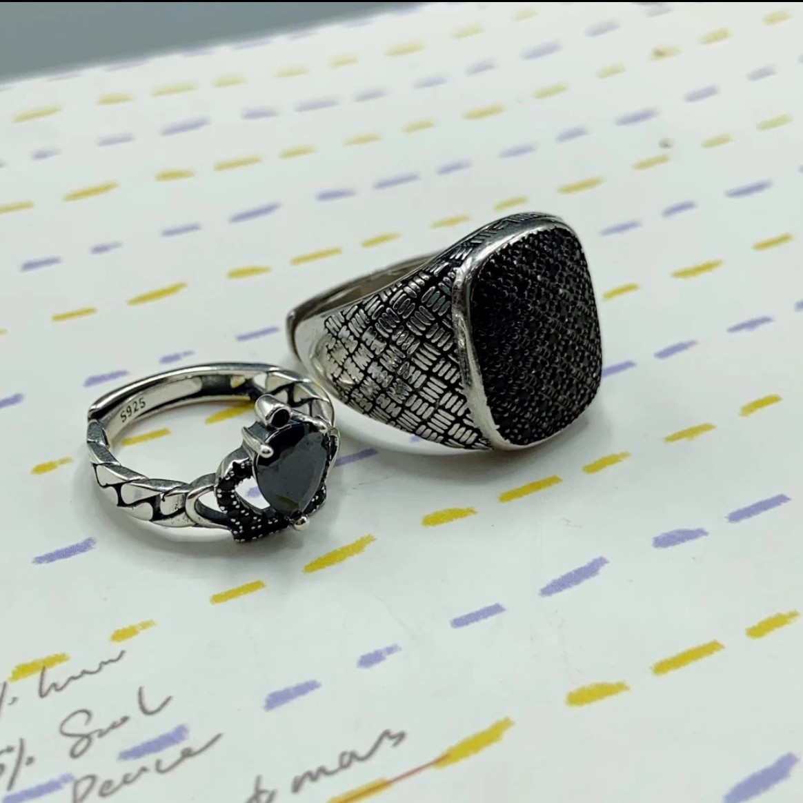 925银戒指 活口复古情侣百搭纯银戒指手工黑色时尚男戒指环对戒