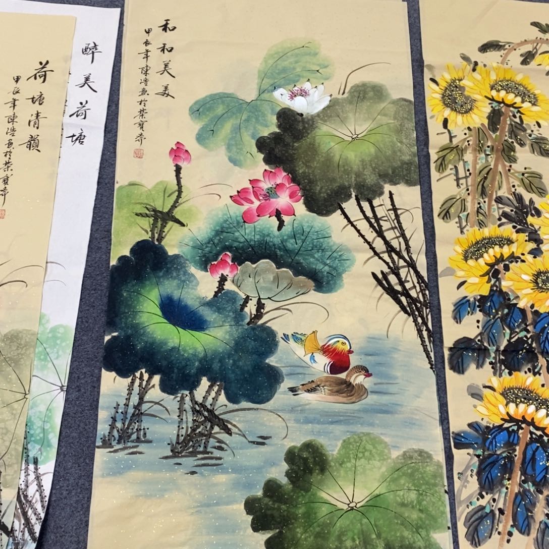 国画尺寸140✖️70四尺纯手绘