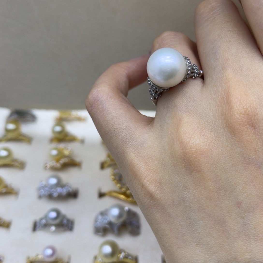 淡水珍珠戒指银S925镶嵌