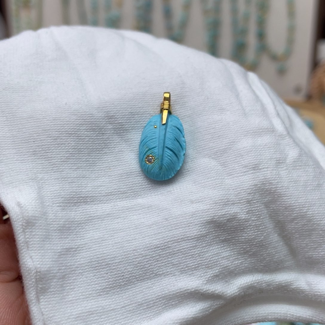 绿松石珠宝奇石18K金镶嵌