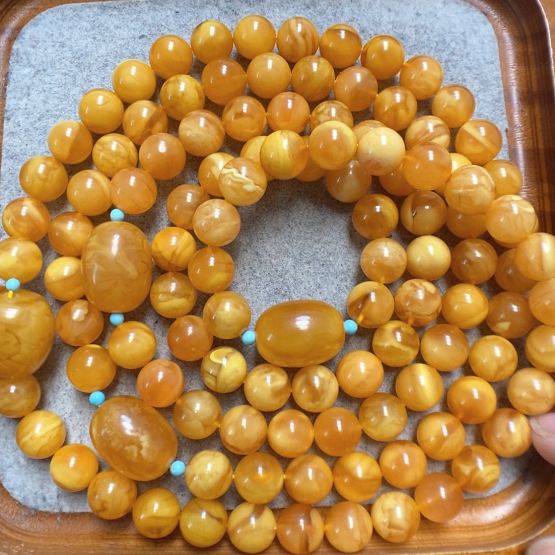 蜜蜡手串未镶嵌蜜蜡108