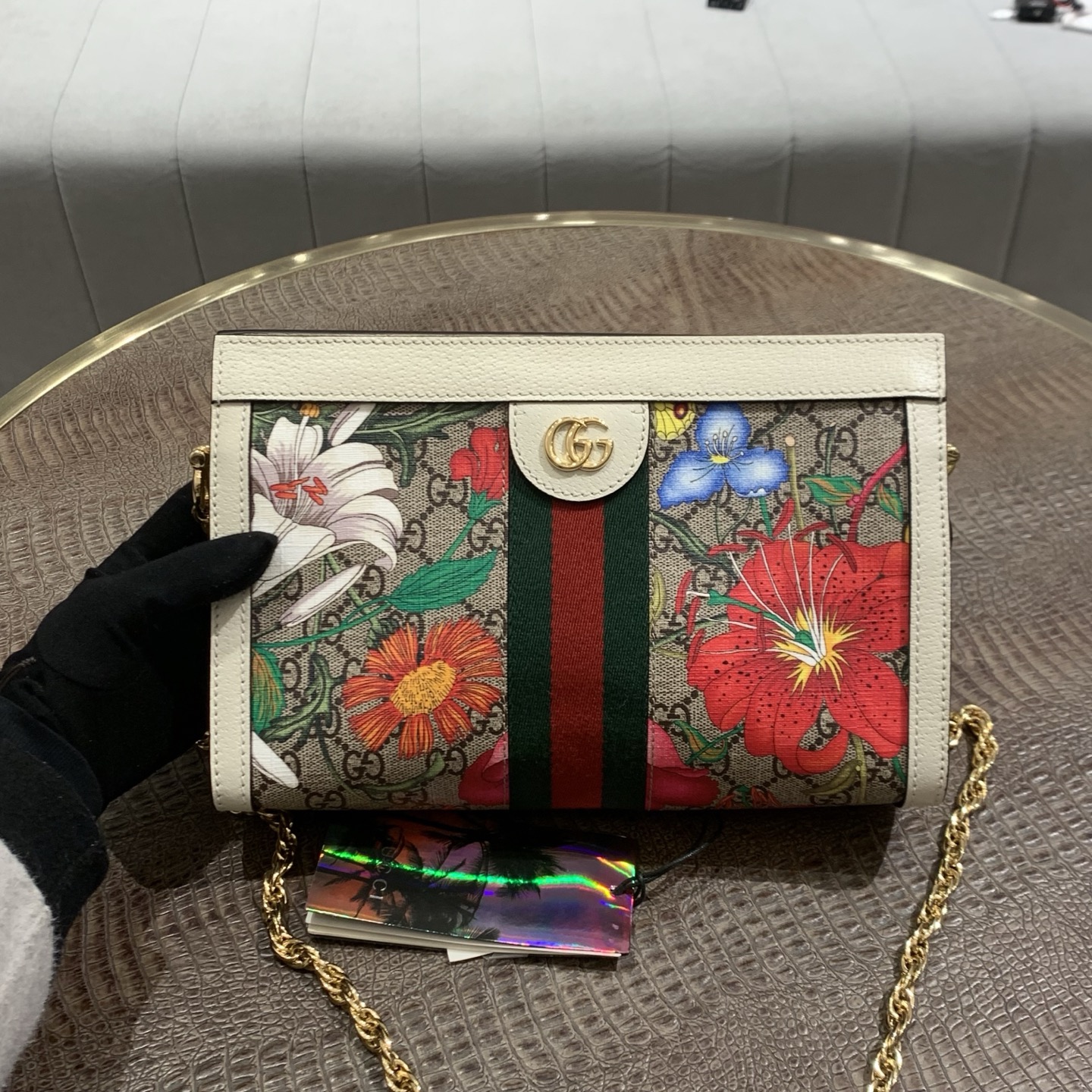全新未使用 GUCCI/古驰 gucci ophidia小号花卉/全新/NB13166