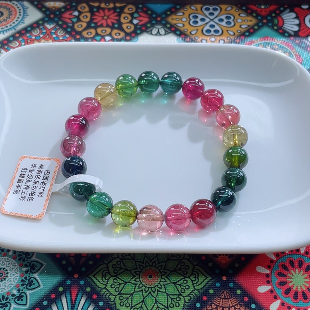 手链碧玺未镶嵌9.3mm左右