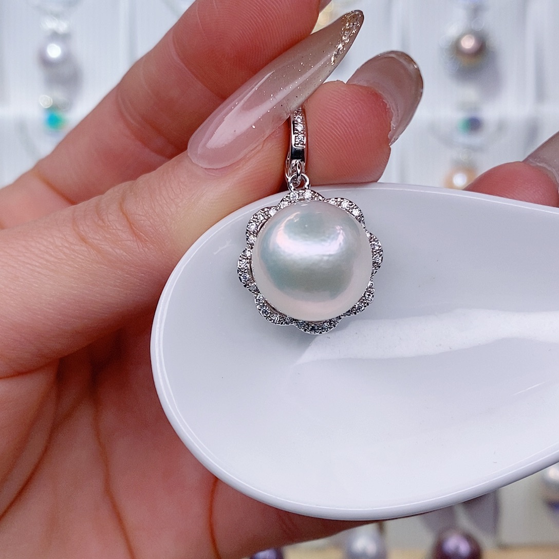 未镶嵌淡水珍珠吊坠(赠链)15➕