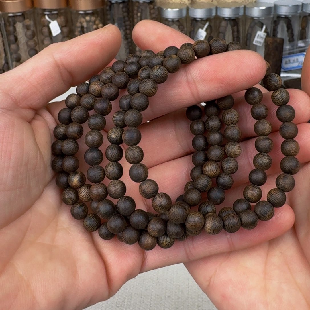 沉香手串棋楠沉香张勺子九九沉圆珠卡6+保3+克手串多样性发一