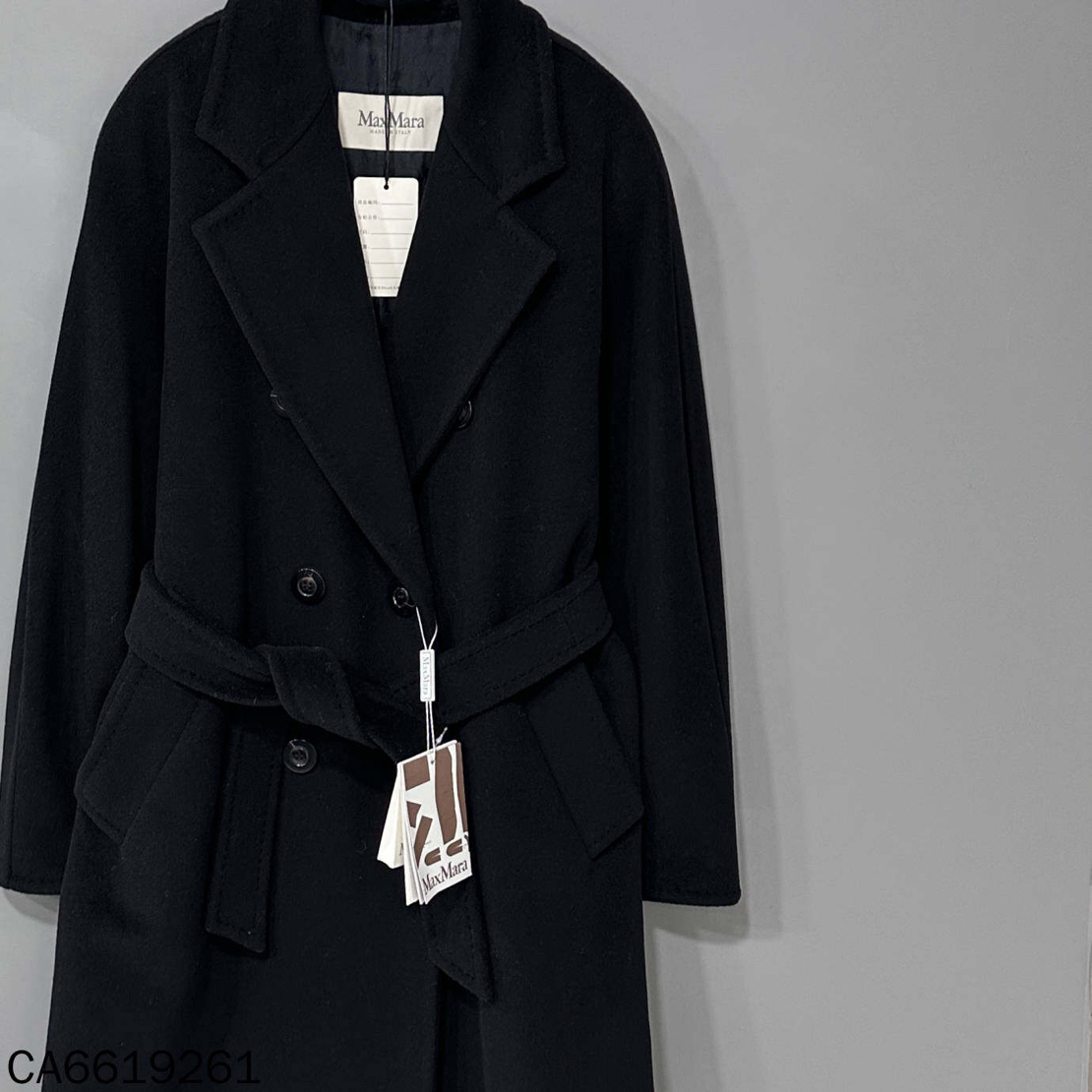 未使用 MaxMara 黑色101801大衣/38码/19261