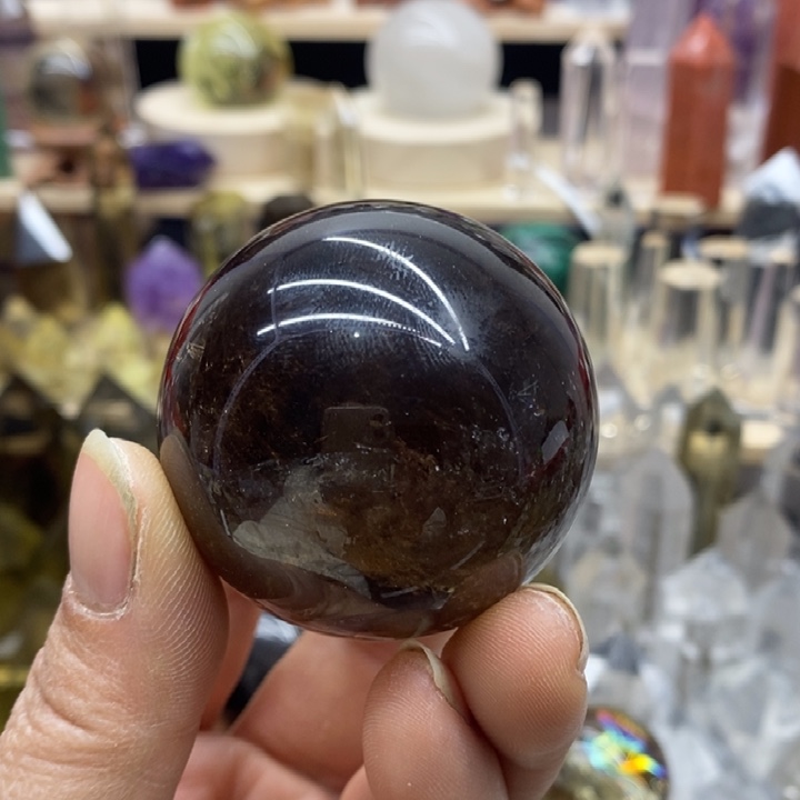 水晶发饰未镶嵌茶水晶球微瑕介意勿拍