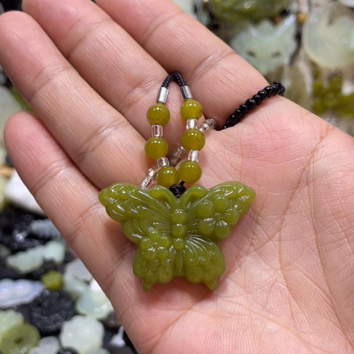 【闪购商品】岫玉颈饰未镶嵌兰*9吊坠
