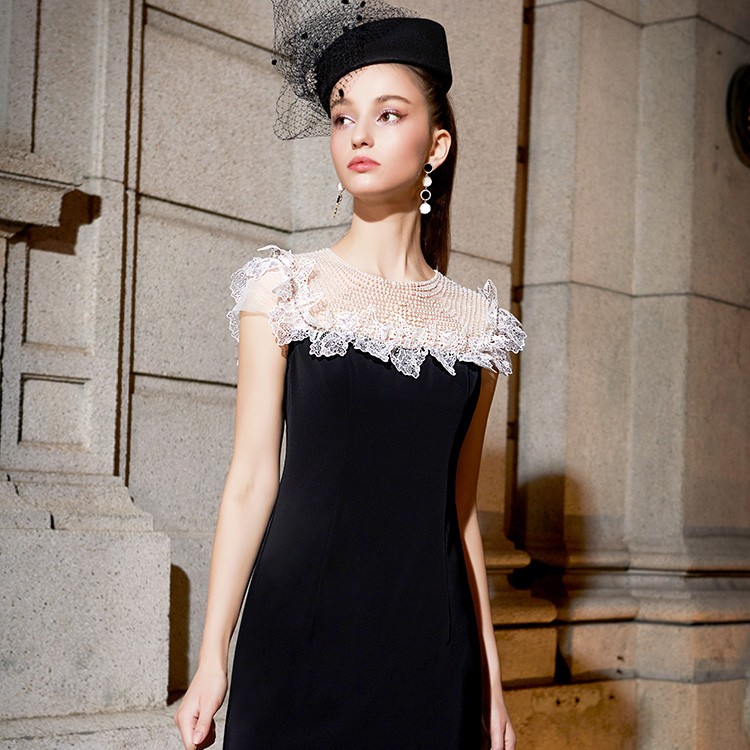 〖彩轩〗Y20340 高级定制洋气时尚经典晚礼服裙约会轻熟风连衣裙