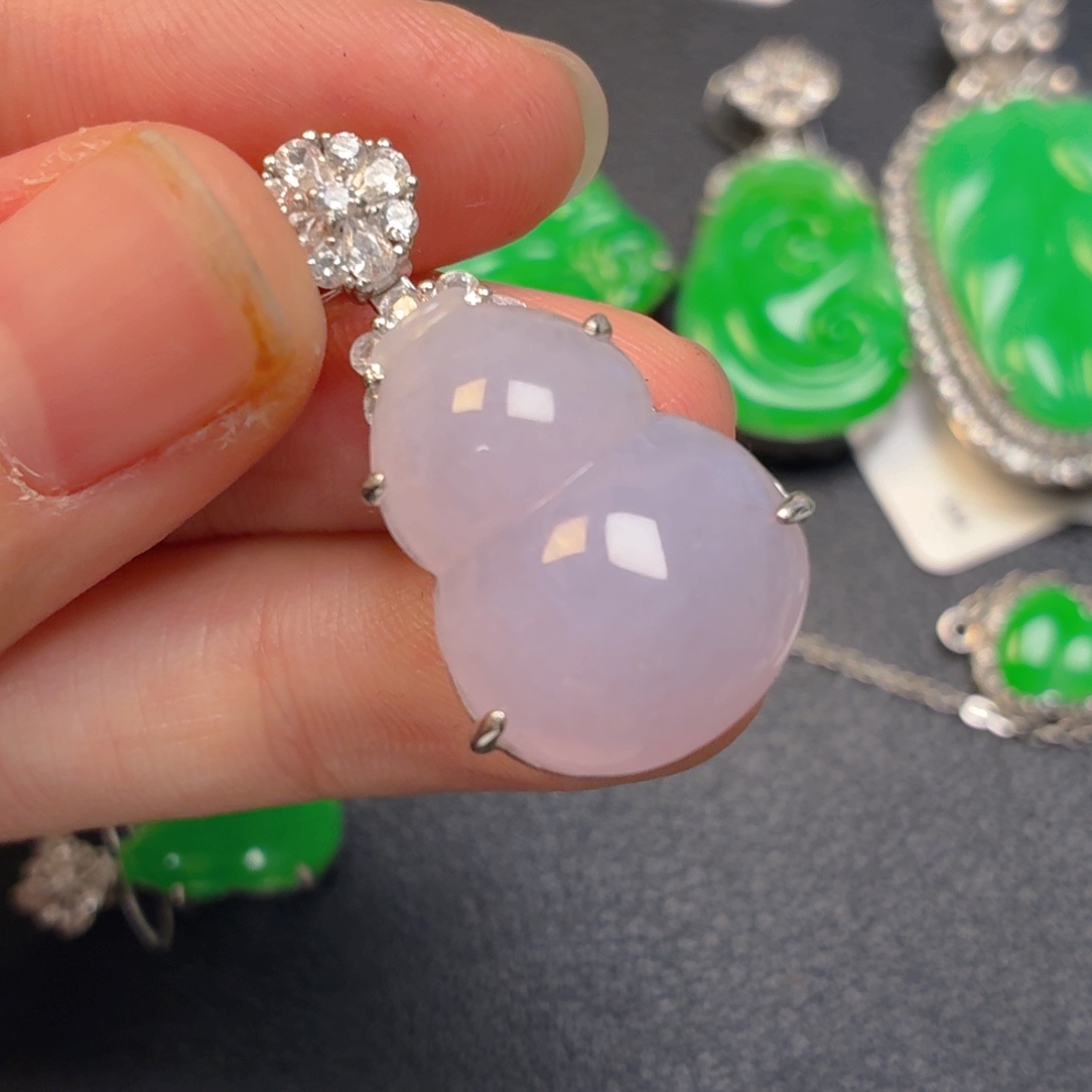 翡翠银S925镶嵌吊坠(不含链)