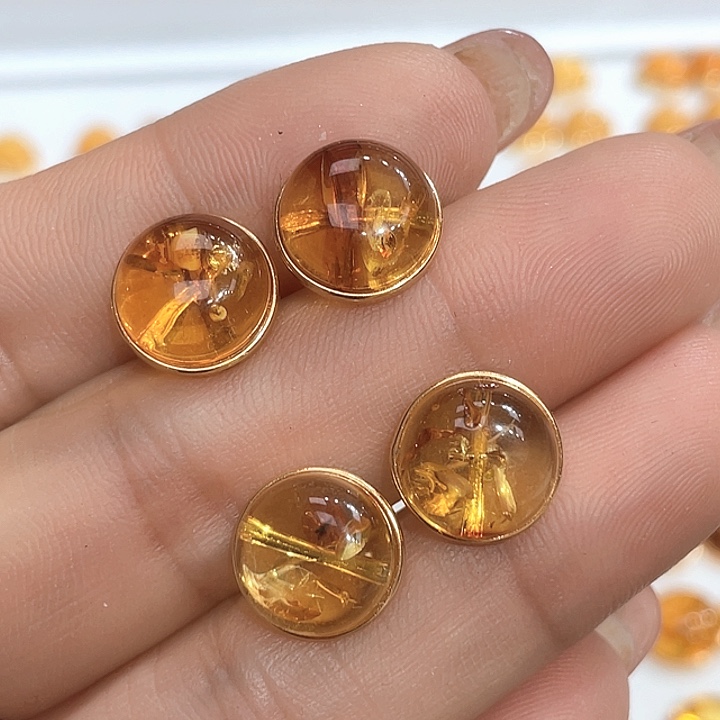 银S925镶嵌琥珀耳饰颜色多样性发货拍一发一