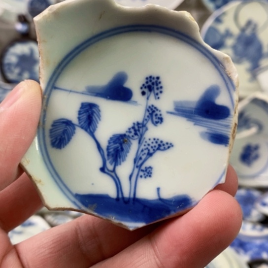 瓷片现代工艺品青花瓷片