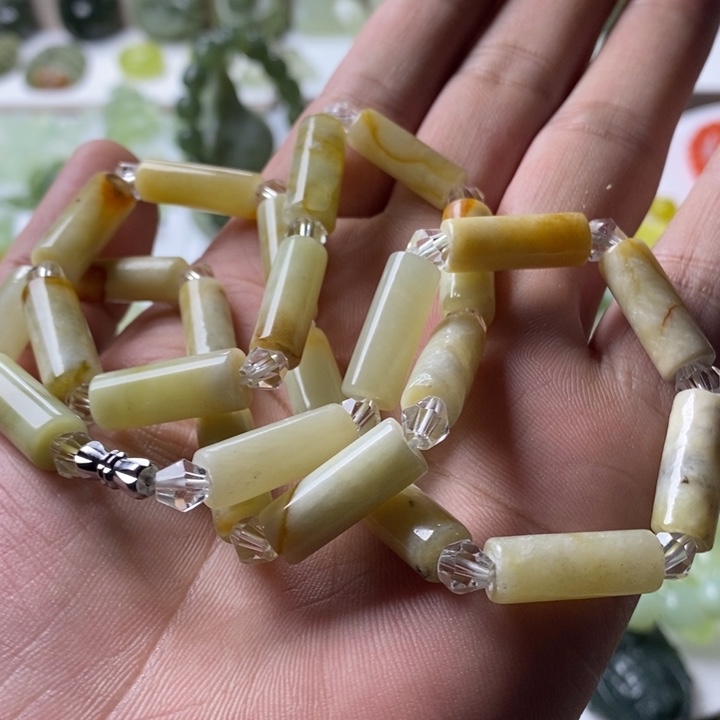 财***满岫玉未镶嵌颈饰天然