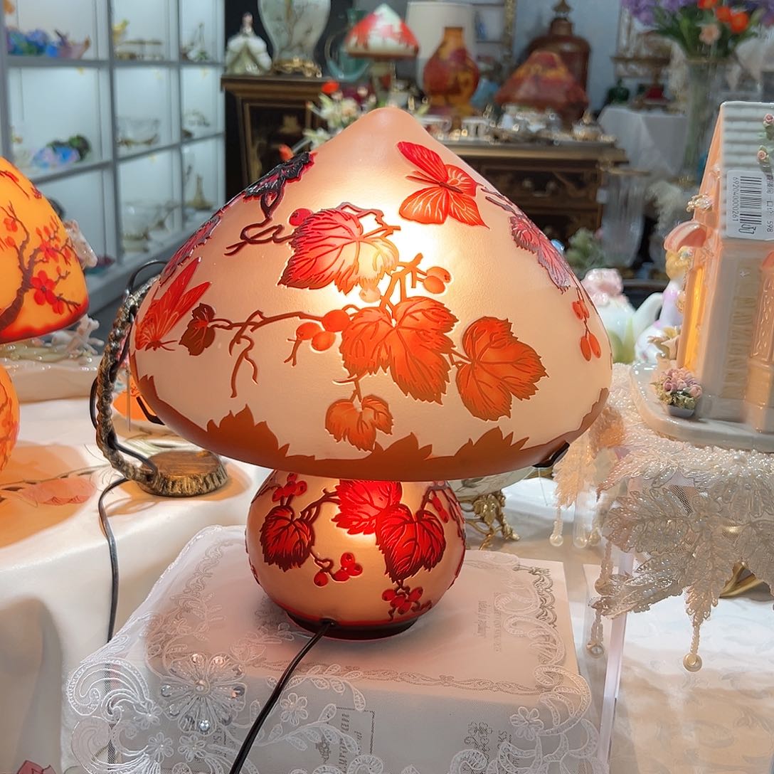 陶瓷老料琉璃格雷台灯枇杷款