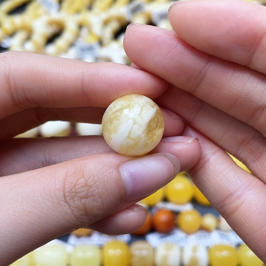 未镶嵌蜜蜡裸石圆珠17.1mm