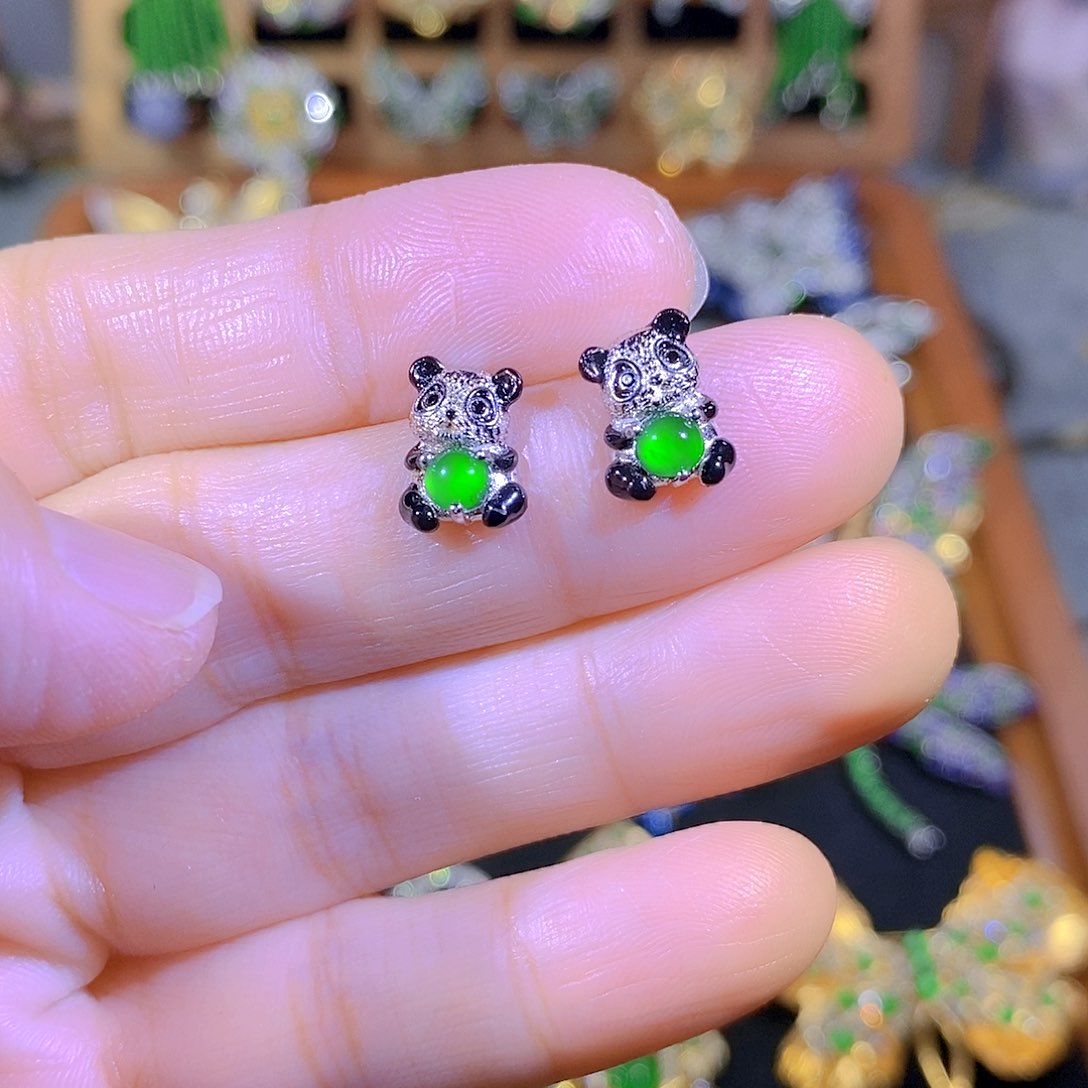 吊坠(不含链)银S925镶嵌翡翠