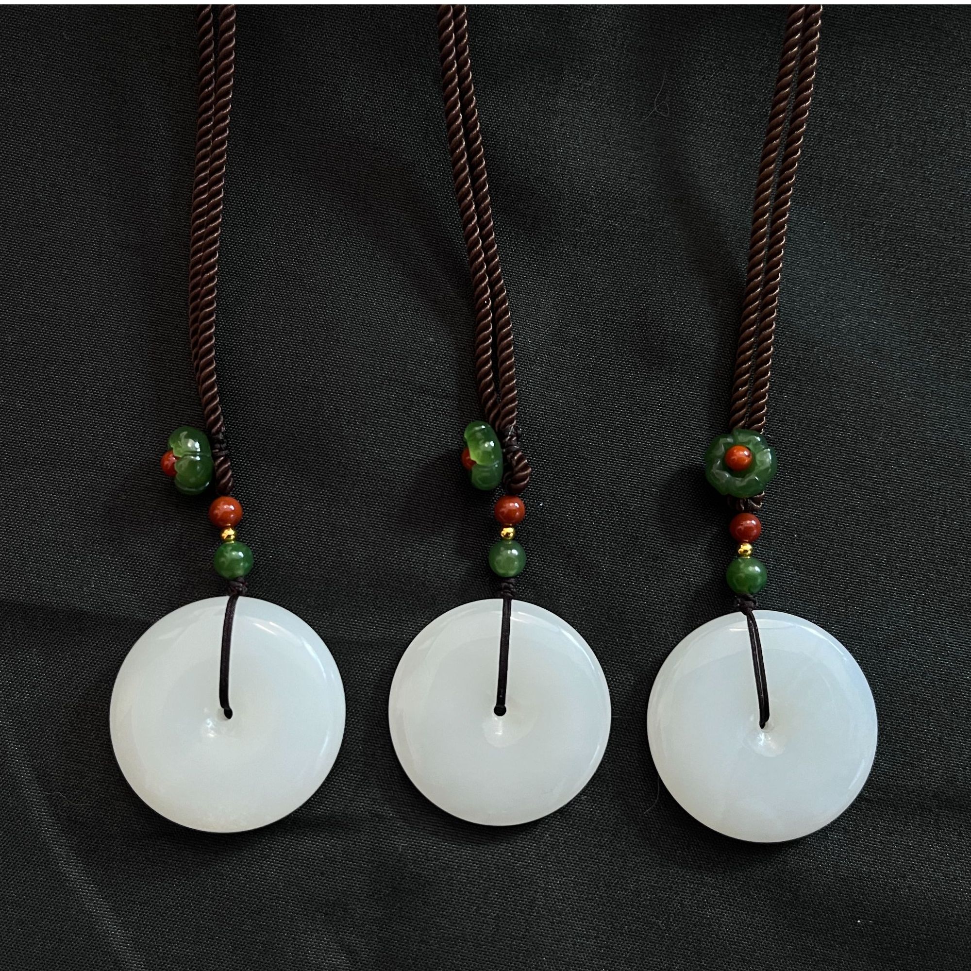 【好玉友】羊脂玉 新疆和田玉 大气简约平安扣玉坠 多样性发其一