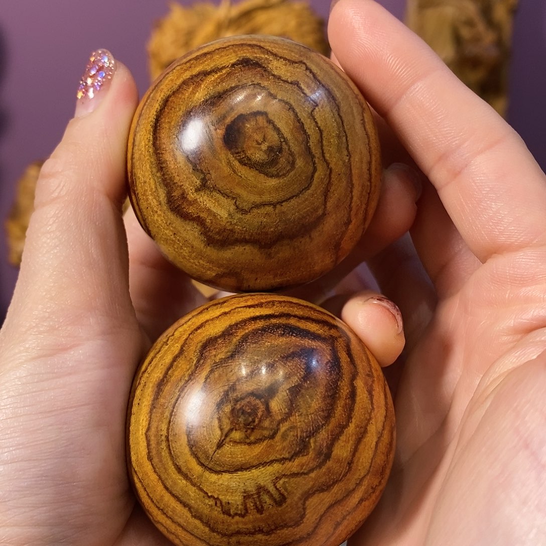 黄花梨/降香黄檀手球一对