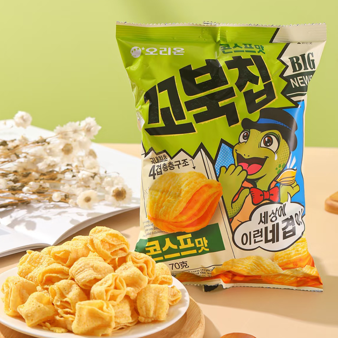 【零食】好丽友龟壳形甜玉米味脆片（70克）