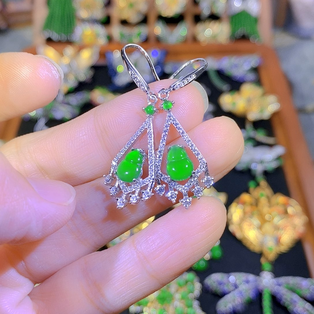 吊坠(不含链)银S925镶嵌翡翠
