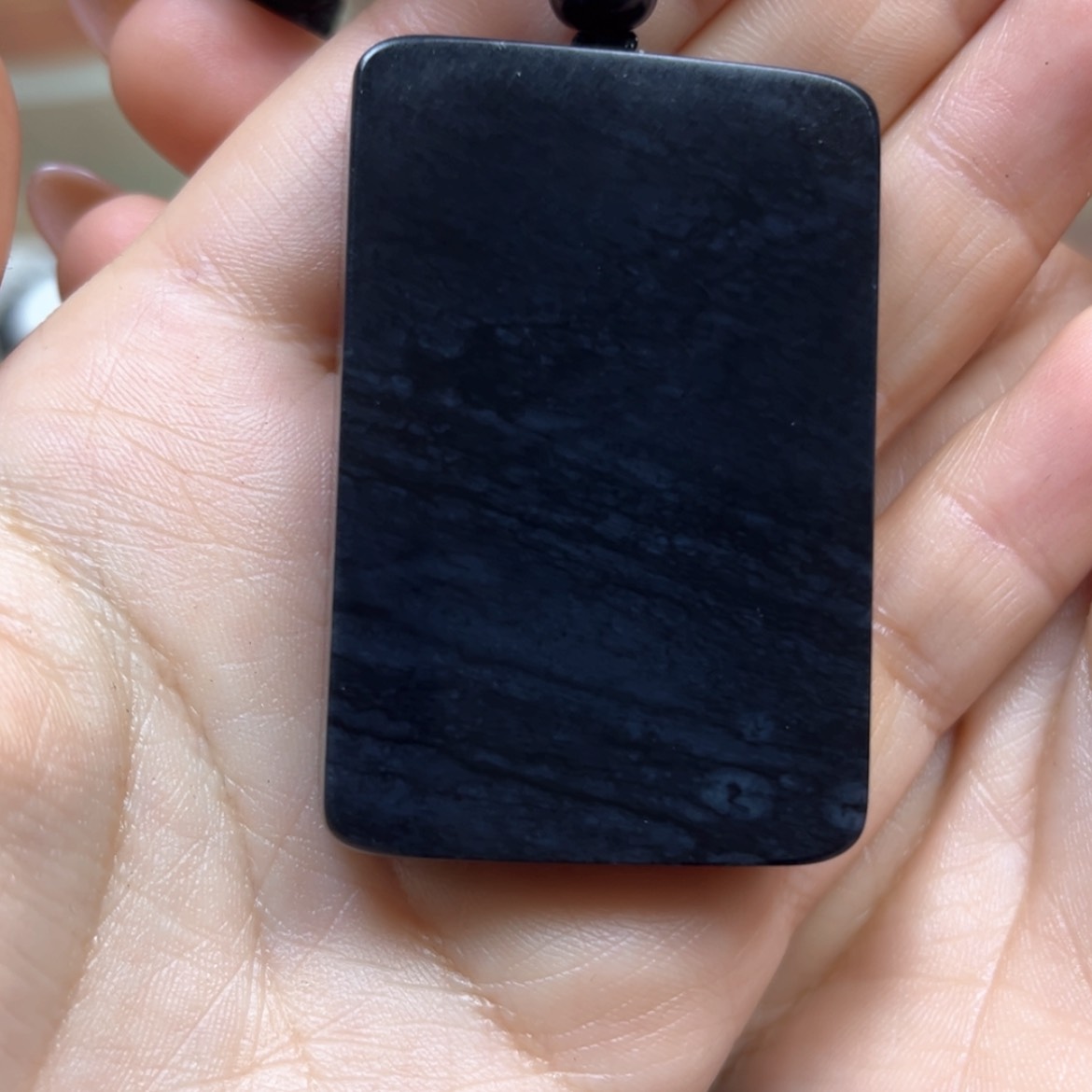 【闪购商品】和田玉（墨玉）35聚墨青花62克左右未镶嵌