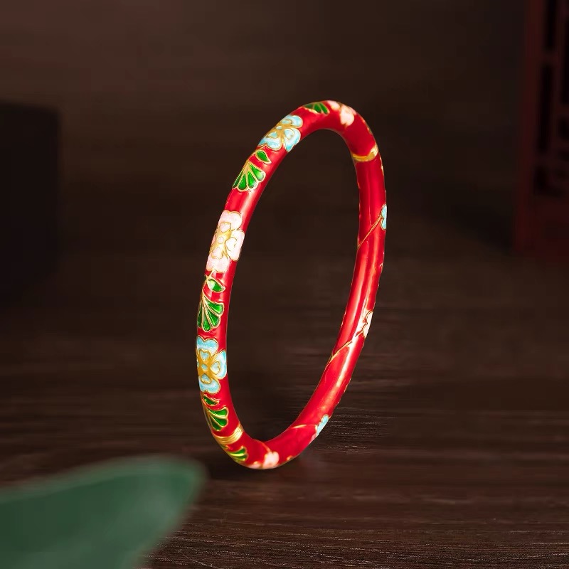 【娇娇专享】足金999 情人节礼物5D缠枝银杏花送礼手镯 HJSZ097