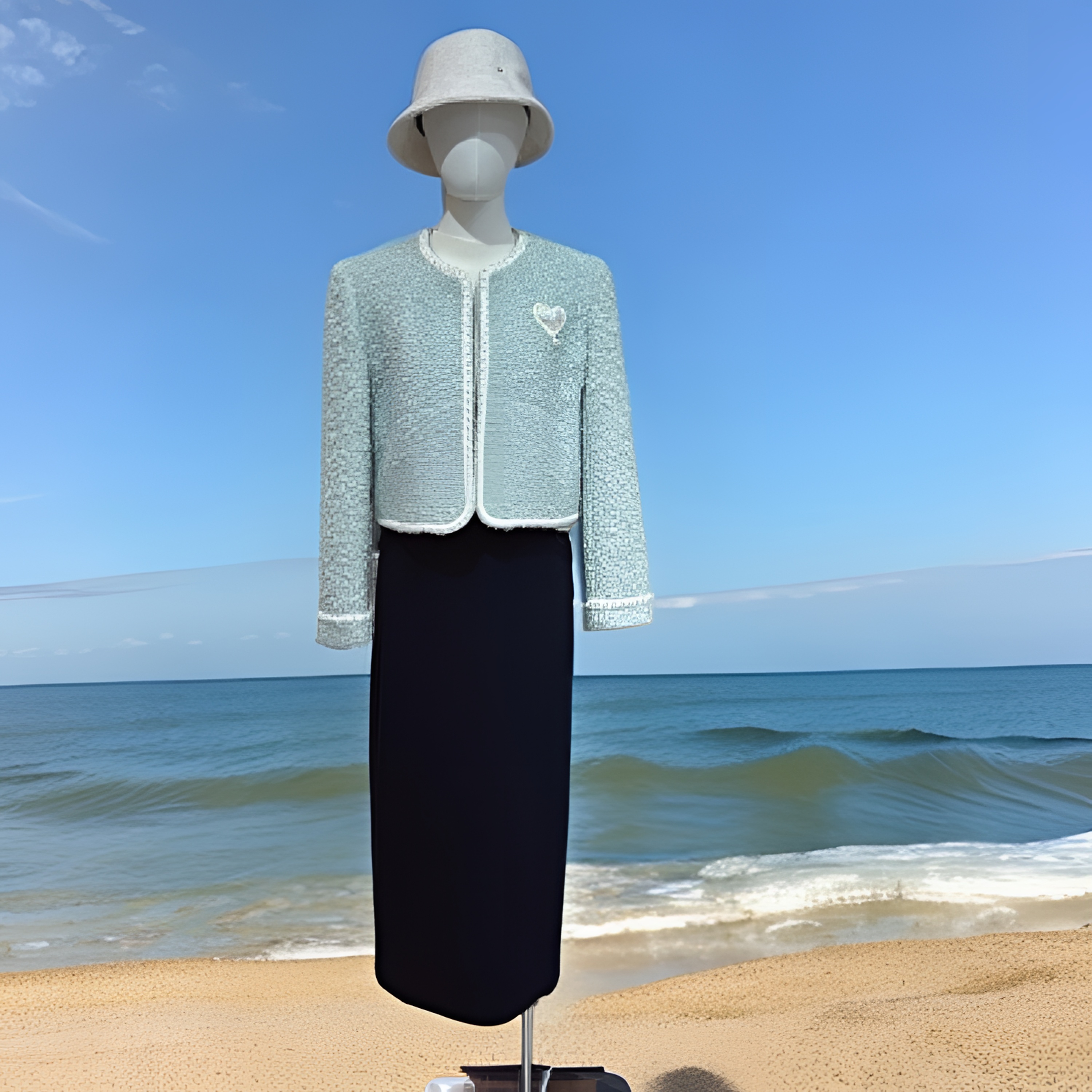 短款手工珍珠小香风