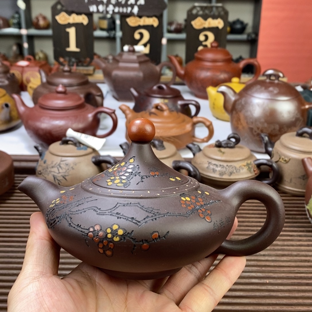茶壶紫砂白4 顶珠
