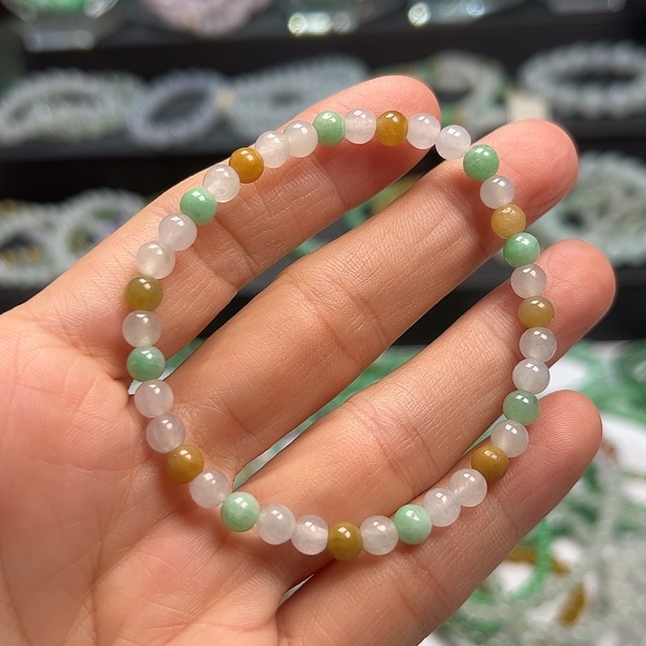 翡翠未镶嵌手链卡5+多宝手串