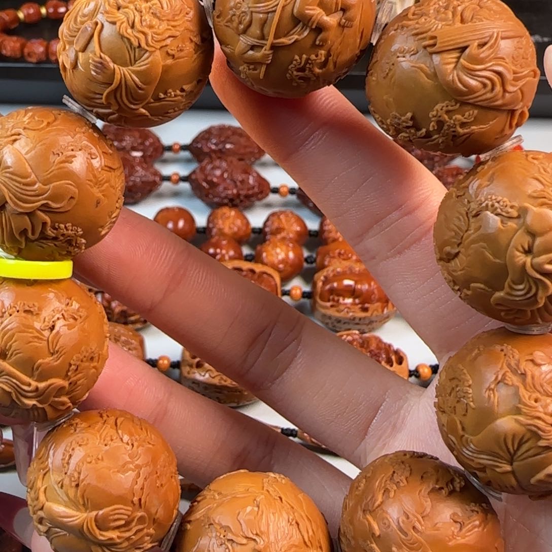 橄榄核手串/手链尺寸2.4油核正圆钟馗手串
