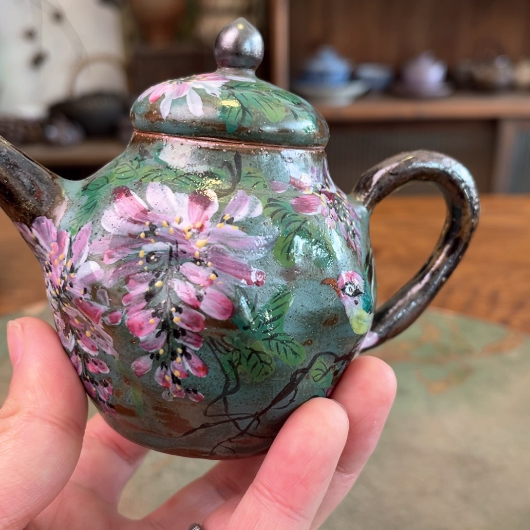 杯柴烧手工手绘陶瓷