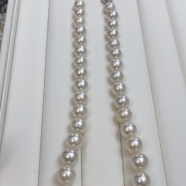 海水珍珠颈饰银S925镶嵌澳白项链10-13mm