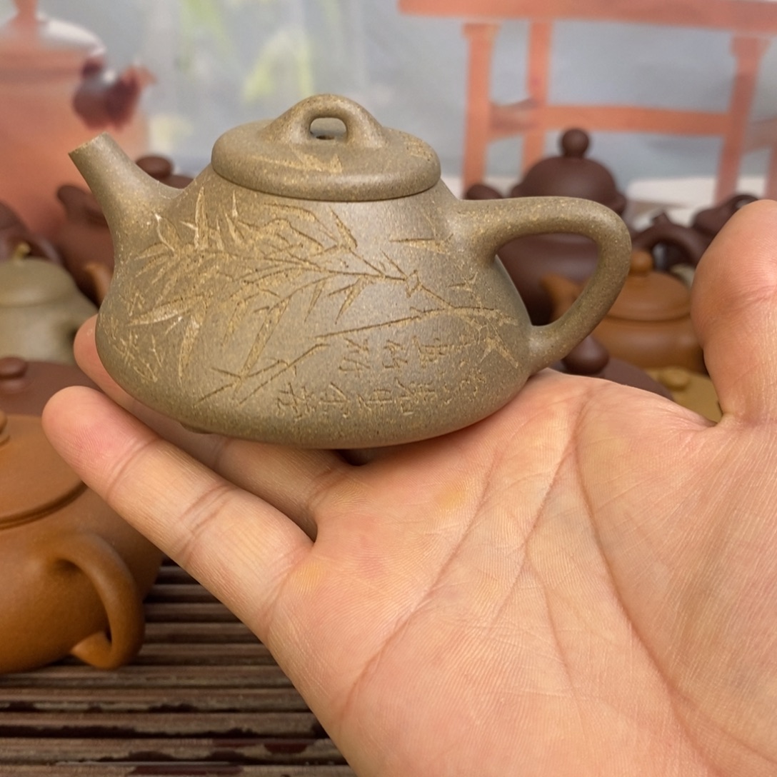 茶壶紫砂子冶石瓢原矿精挑青降坡150cc左右0添加