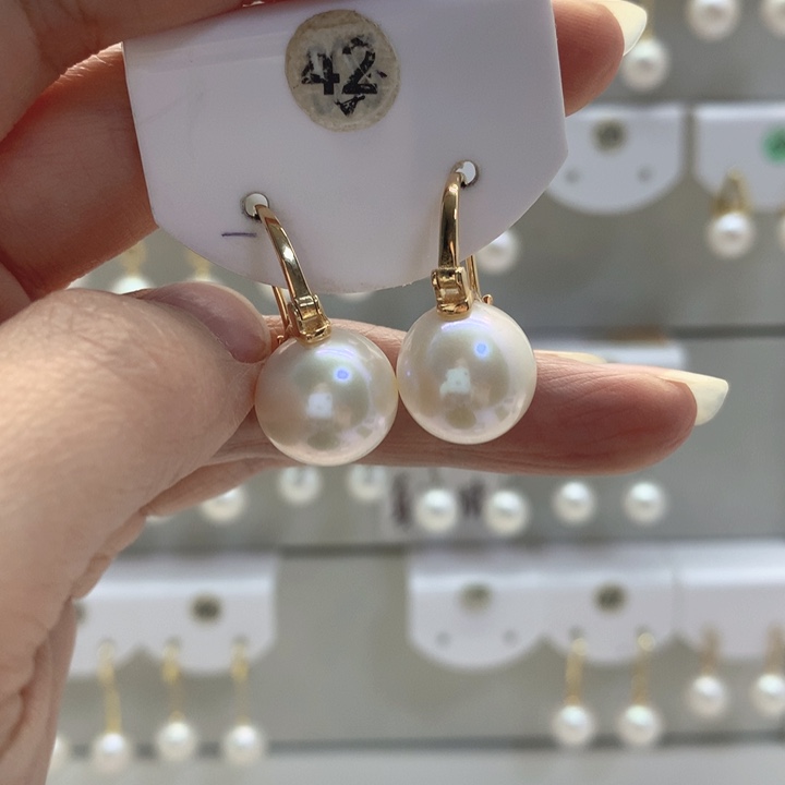 淡水珍珠耳饰银S925镶嵌