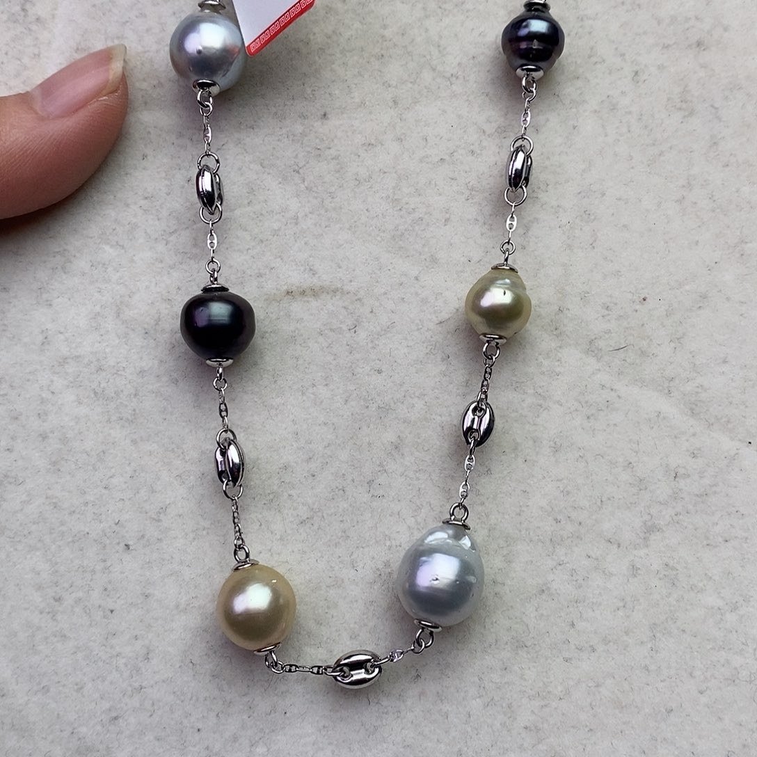 海水珍珠颈饰银S925镶嵌