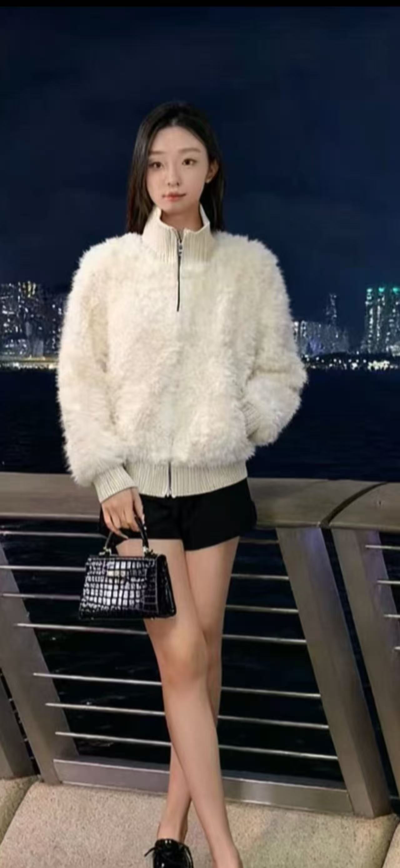 2025新款时尚百搭休闲气质外套女网红短款立领0380